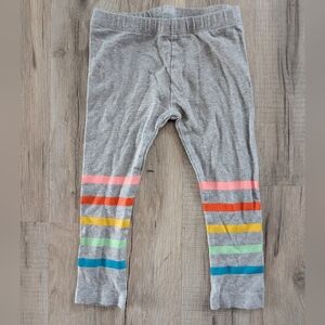 Pact Gray Kids Leggings with Rainbow Stripes, 18-24M (V5)